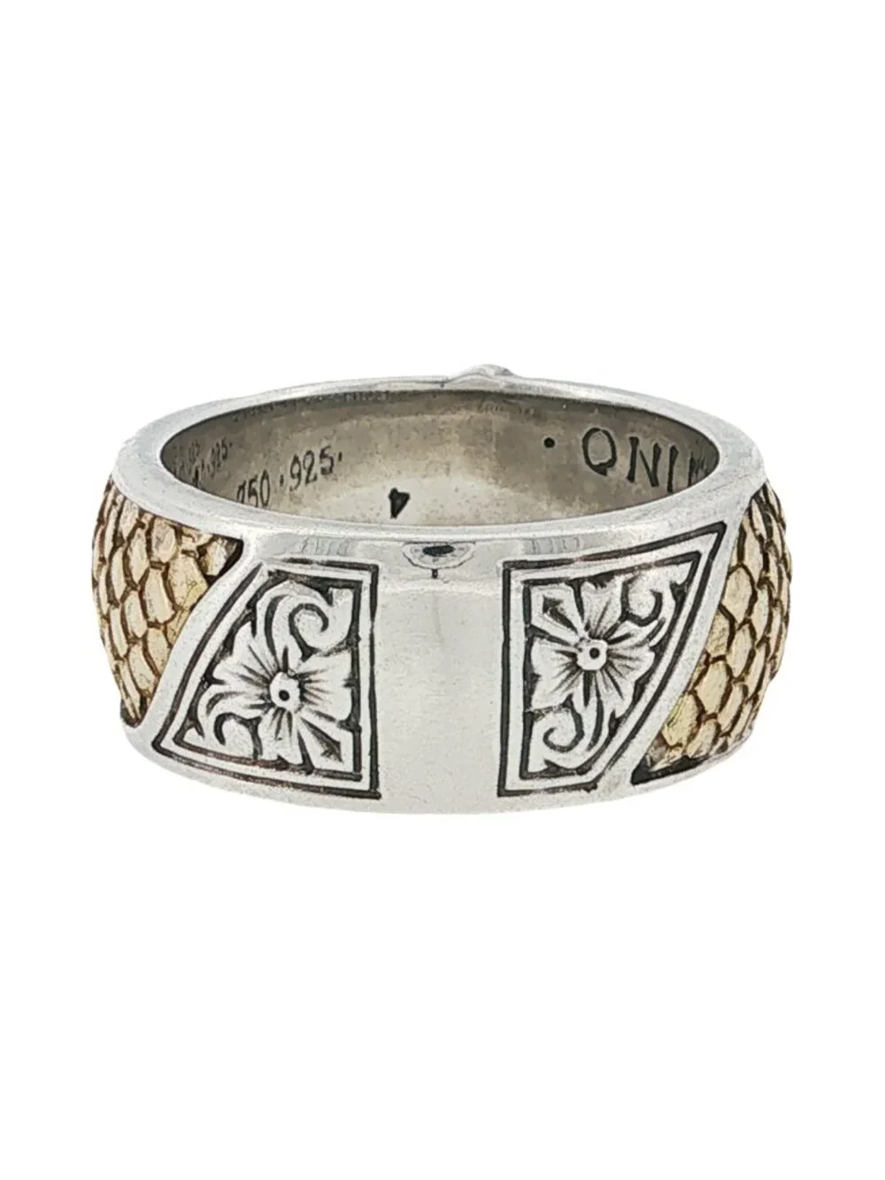 KONSTANTINO 925 Sterling Silver 18K Gold Heonos Eagle Hinged Band Ring Size 11